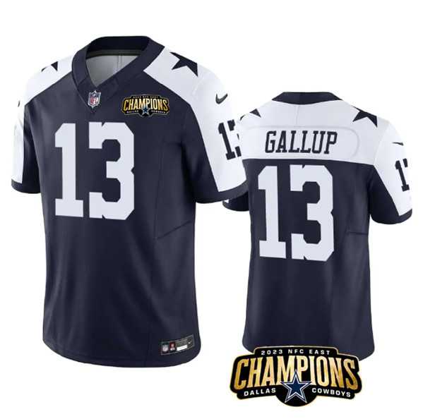 Men & Women & Youth Dallas Cowboys #13 Michael Gallup Navy White 2023 F.U.S.E. NFC East Champions Patch Stitched Jersey